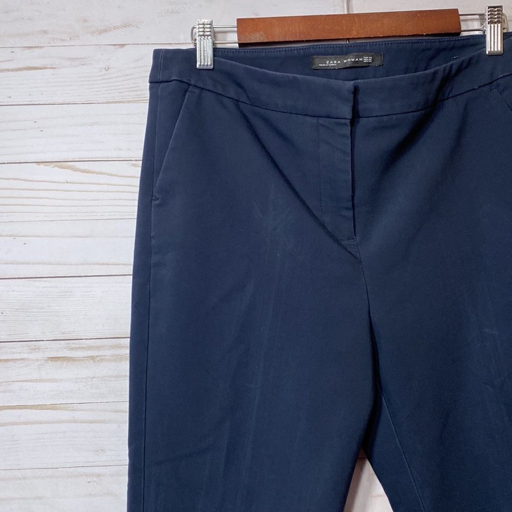 Zara Basic Navy Blue Side Pockets Pants - Picture 3 of 14